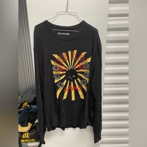 True Religion Black and Yellow Long Sleeve Tee